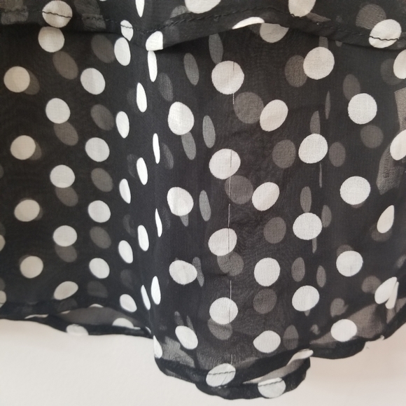Porta Fortuna Sheer Polk a Dot button down blouse - Picture 5 of 10